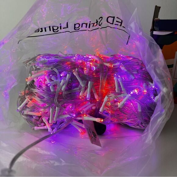 MAOJIA  Purple Orange String Lights 66 ft Icicle Lights - Picture 4 of 9